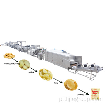 Linha de produção de batatas fritas de 300 kg/h
